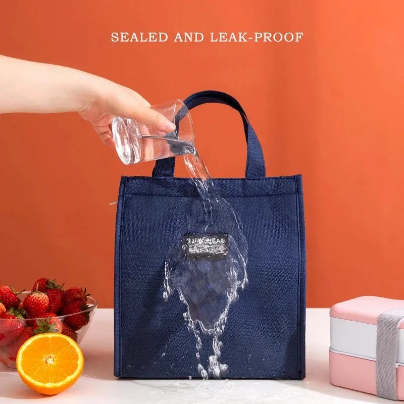 Mode Isolierte Mittagessen Taschen Für Männer Frauen Bento Box Organizer Wasserdicht Camping Essen Trinken Kühltasche