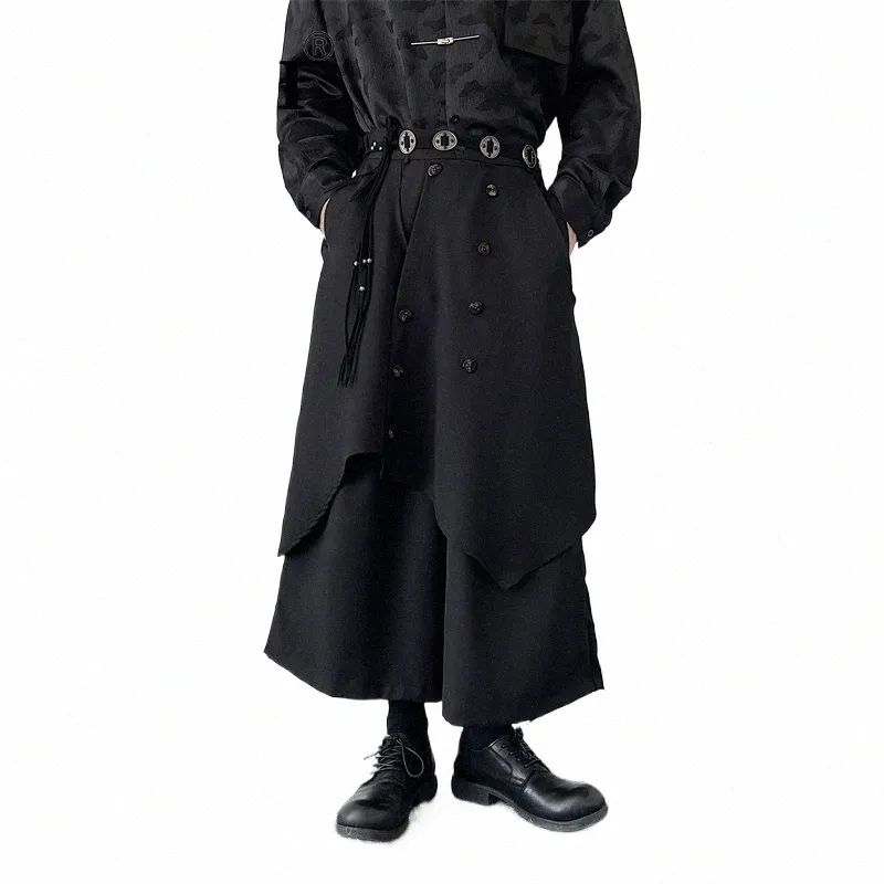 nomei diablo yamamoto düzensiz tasarım takım elbise geliştirilmiş yeni Çin at yüz etek siyah 2024 Sonbahar vintage wa3121 p2zk#