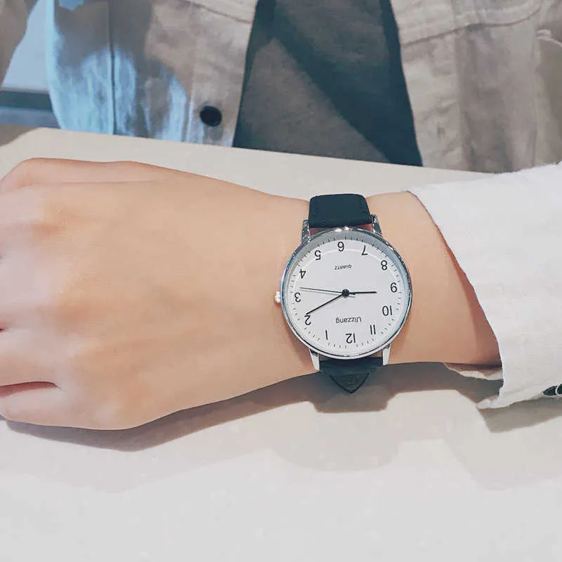 Koreańska moda prosta atmosfera kwarcowa zegarek gimnazjalni uczniowie licealni Wodoodporni ultra cienkie pary