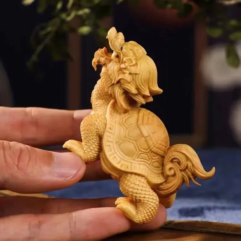Sculture Cipresso naturale Longevità tartaruga Animali Statua Caratteristica cinese Dio Bestia Stanza di casa, Ufficio Decorazioni Feng Shui Regali