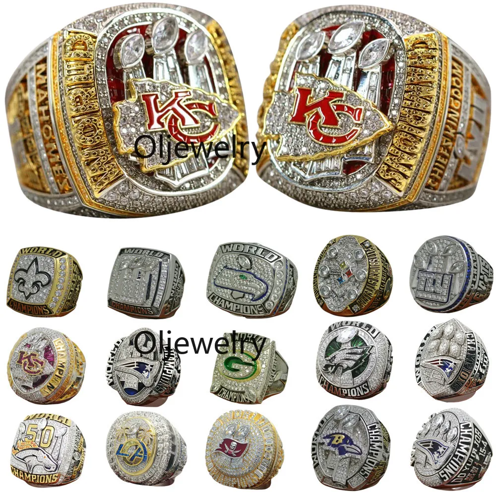 مصمم Super Bowl Lvii Championship Ring مجموعة فاخرة 14K Gold KC Rings for Men Women Diamond Jewelry