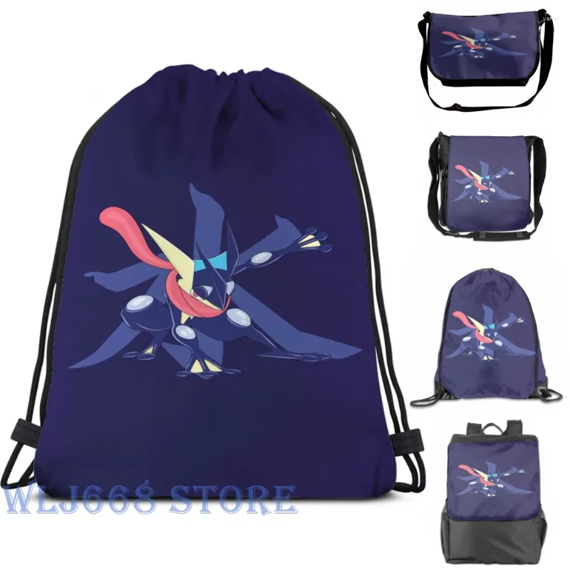 Sac à dos drôle graphique imprimé sacs à bandoulière femmes Greninja avec eau Kanji voyage unique pour hommes sac de sport