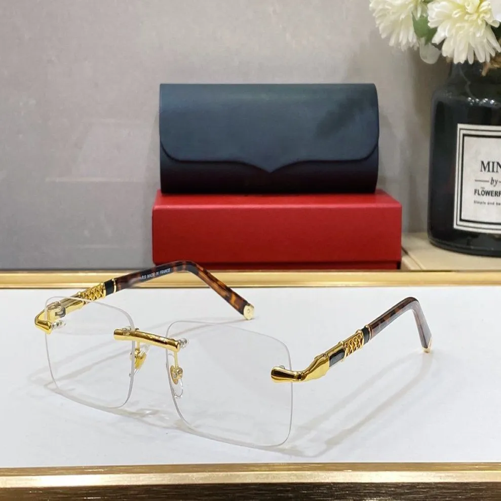 Ramki optyczne bez zbrodni złota srebrna metalowa rama okulary przezroczyste obiektywy prostokąt dla mężczyzny unisex designerka eye eye kobiet modne 2202