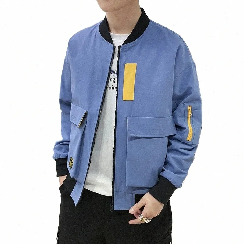 2019 uomini giacca di marca Harajuku Color Block Homme giacche calde coreano Fi Plus Size tuta sportiva maschile cappotti abbigliamento KK3128 F130 #