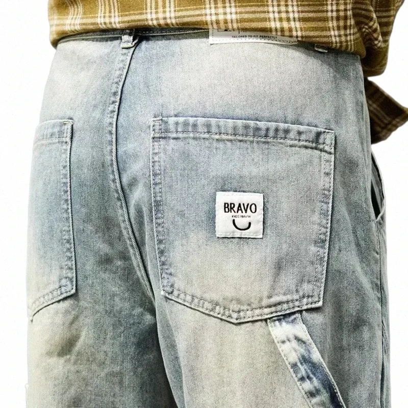 Harem Jeans Mannen Loose Fit Retro Blauw Fi Ontspannen Tapered Jeans Voor Man Wijde Pijpen Denim Broek Vintage Kleding mannen Grote n6bW #