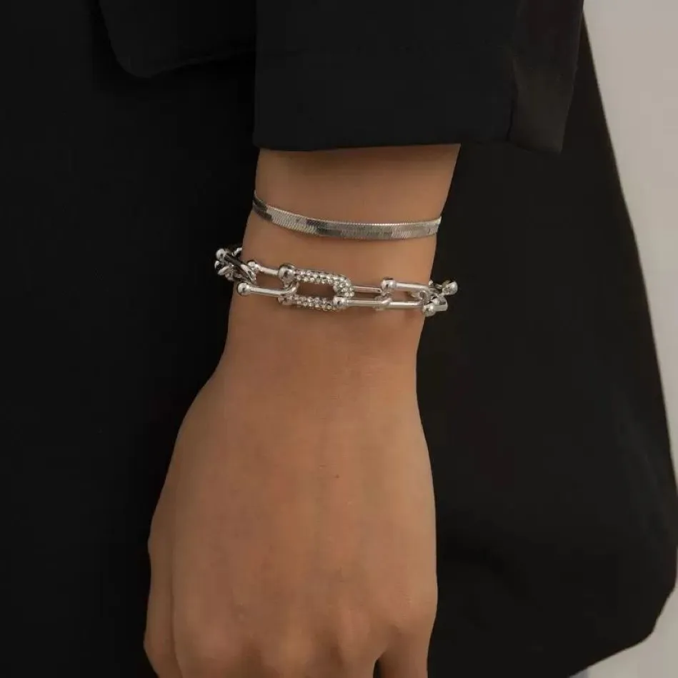 Bracelet en cuir avec chaîne de luxe plaqué or 18 carats, en acier inoxydable, pour hommes et femmes, cadeau 221N, 2023