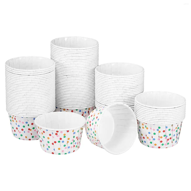 Tasses jetables Paires Cake tasse de papier sundae Coupe de boulangerie enveloppe des bols de desserts