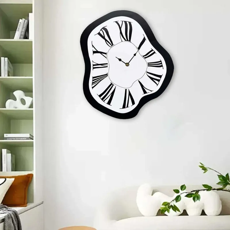 Wall Clocks Creative Melting Clock Maximalist Interior For Table Home Desk