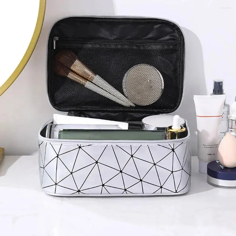 Borse per cosmetici Borsa da toilette da viaggio moda creativa retrò semplice in nylon tinta unita Custodia impermeabile per trucco