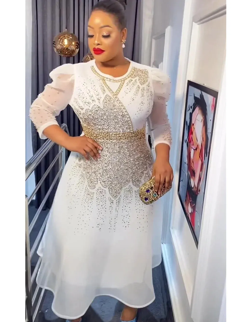 DHgate African Plus Size Ankara Dresses for Women Elegant Dashiki Gowns for Muslim Wedding Party Apparel