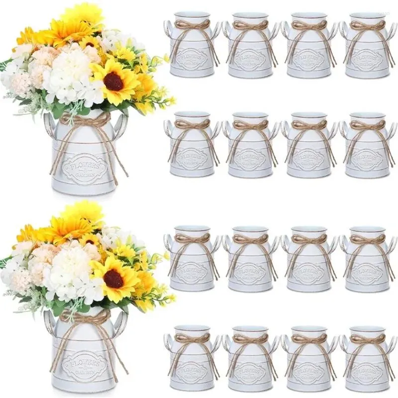 Vasos 16 pcs 6 polegadas vintage metal flor vaso decoração mesa de casamento peça central arranjos florais secos frete grátis