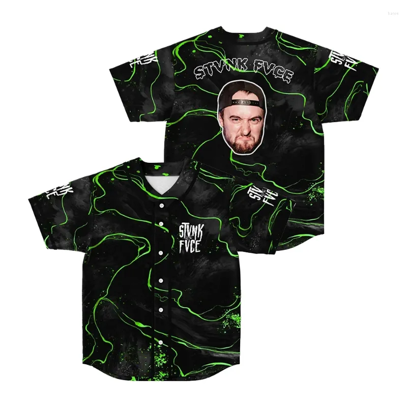 Herr t-skjortor stvnk fvce merch riley anpassad baseball tröja skjorta v-hals kort ärm tee kvinnor män streetwear hip hop kläder