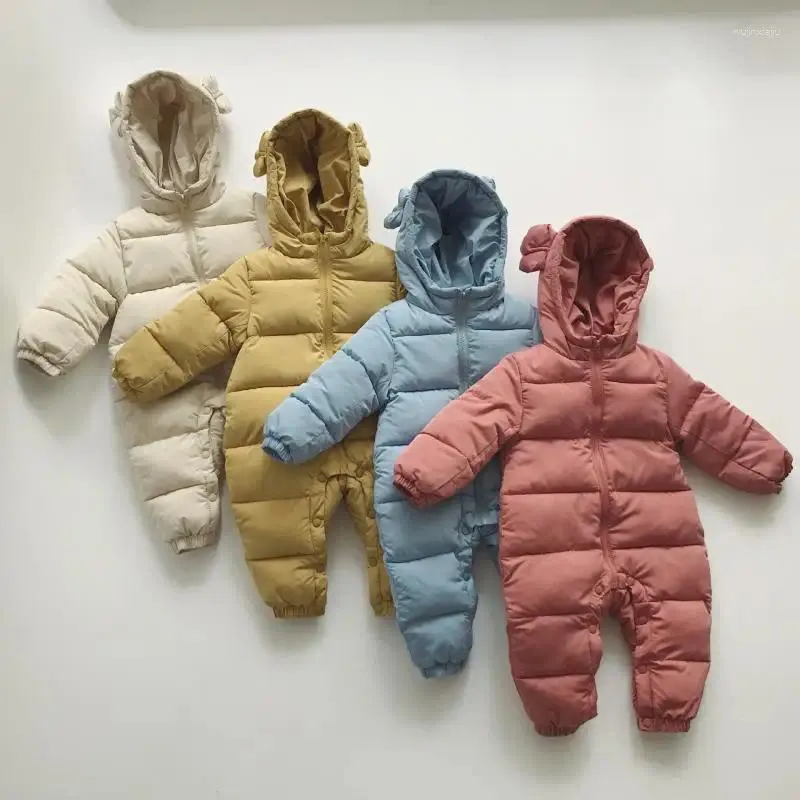 Daunenmantel koreanischen Stil geboren Baby Overall Kinder Bär Strampler mit Kapuze Kinder Jungen Kleidung Winter Säuglingskleidung Kleinkind Outfit