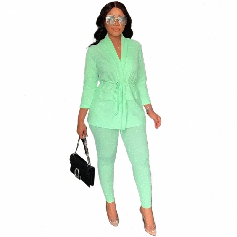 2023 Two Piece Sets Women Blazer and Pants Outfits Office Lady Plus Size Clothing Autumn Winter Chic OL 2 Piece Suits s7vv#