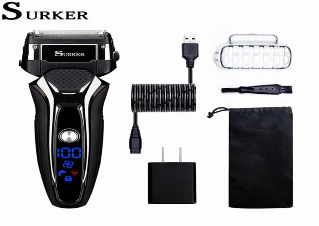 SURKER RSCX9008 Electric Shaver for Men Waterproof Cordless Razor USB Snabbuppladdningsbar rakmaskin Rasoio Elettrico4943677