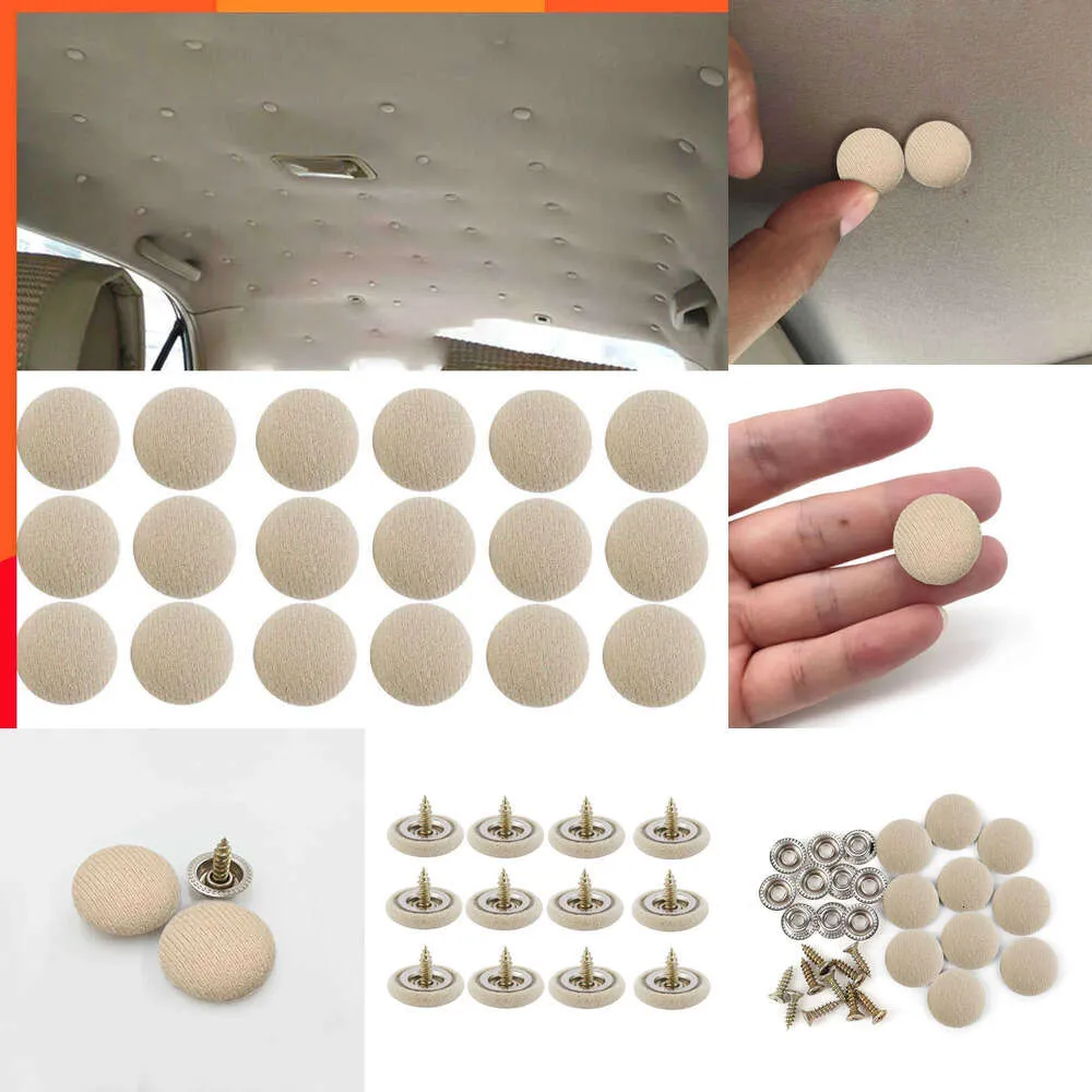 Upgrade New 40pcs Interior Roof Buckles Headliner Ceiling Cloth Fixing Screw Care Fabric Buckle Rivets Retainer Cap Car Repair Clips