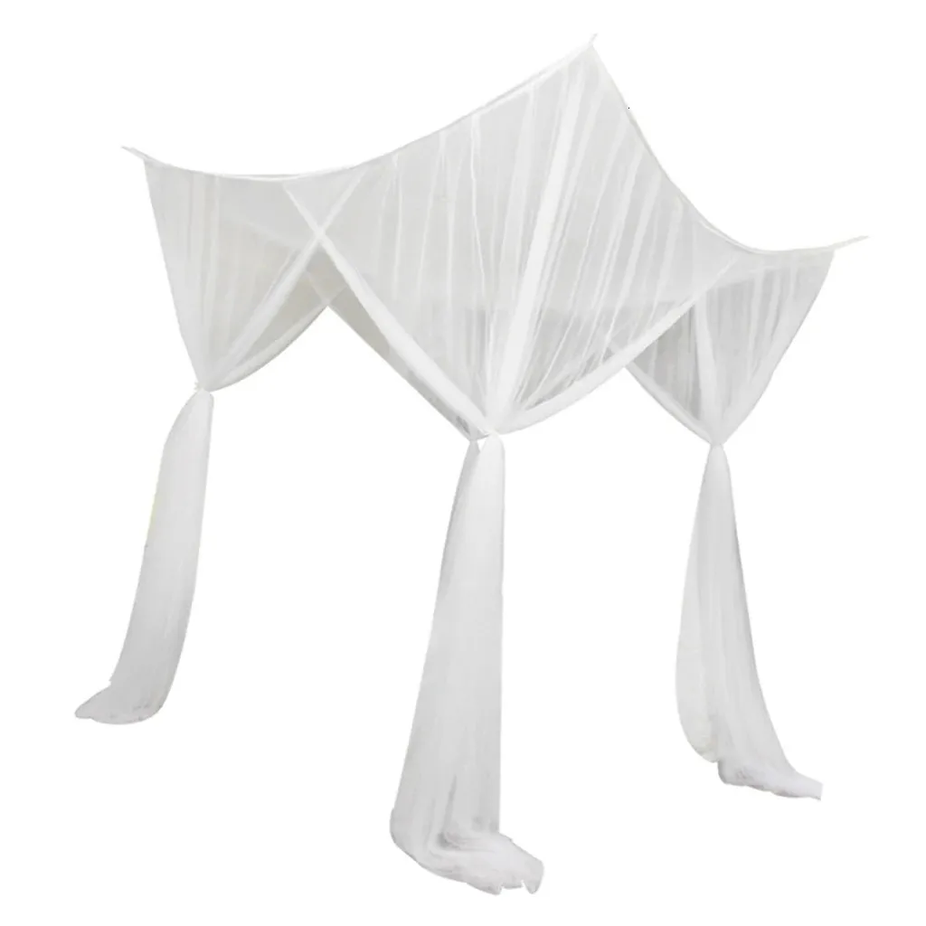 Fine Mesh 4 Corner Post Bed Canopy Hanging Bed Curtain Drape 210x190x240cm