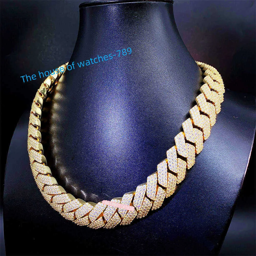 Тяжелое мужское ожерелье из серебра 925 пробы в стиле хип-хоп Iced Out Vvs1 Lab с бриллиантом, муассанитом, кубинская цепочка с звеньями, кубинская цепочка Майами