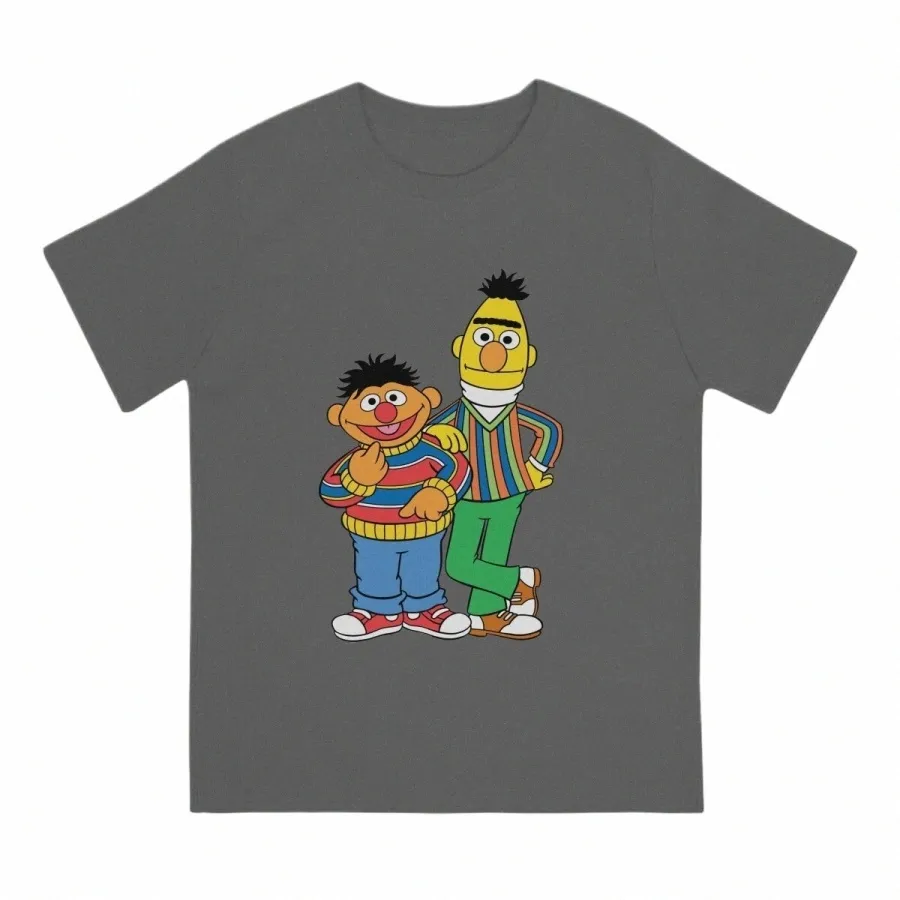 leisure Friends T-Shirt Men Round Neck 100% Cott T Shirts Sesame Street 80s TV Series Short Sleeve Tees Printed Clothing 06sF#