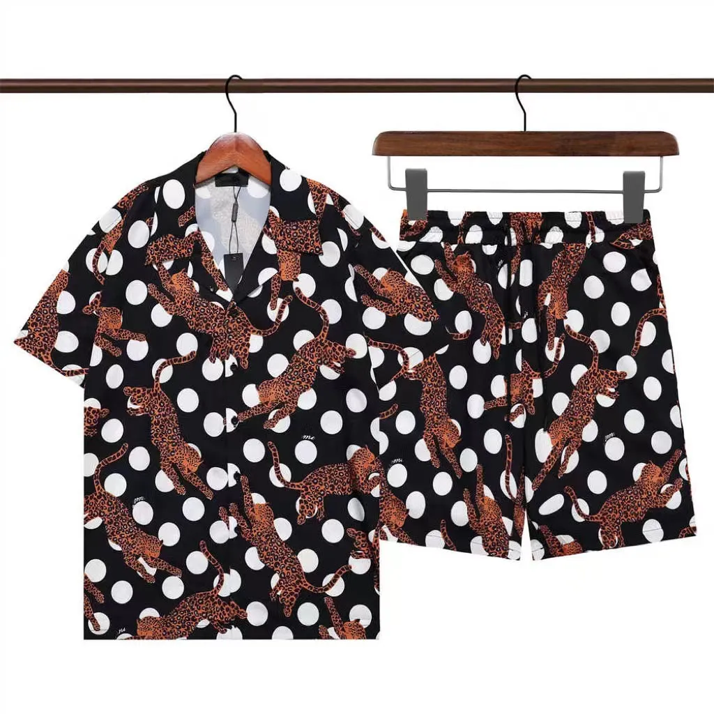Men's designer shorts suit printed men's casual shirt women's loose silk bowling shirt short sleeved luxury t-shirt high-quality t-shirt