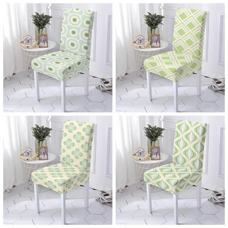 Pokrywa krzesełka geometryczna spandex elastycznej kadłuby na jadalnię ślubna bankiet El Cover 1/2/4/6pcs