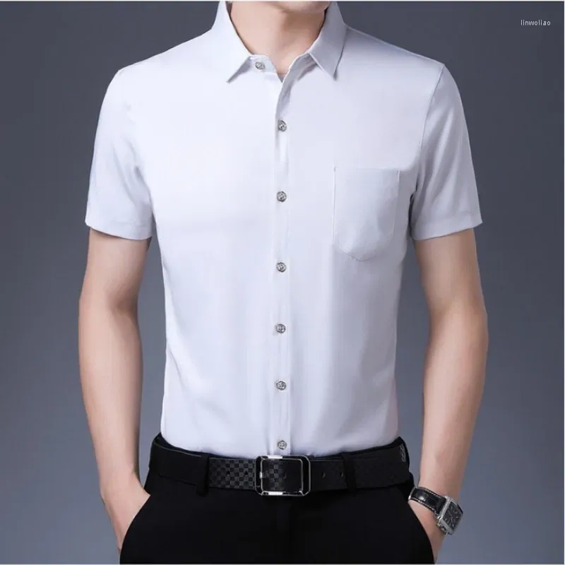 Men's Slim Fit Dress Shirts Short Sleeved Solid Color Business Shirt with  Turn-down Collar from Dhgate Men's Dress Shirts - price 24.85