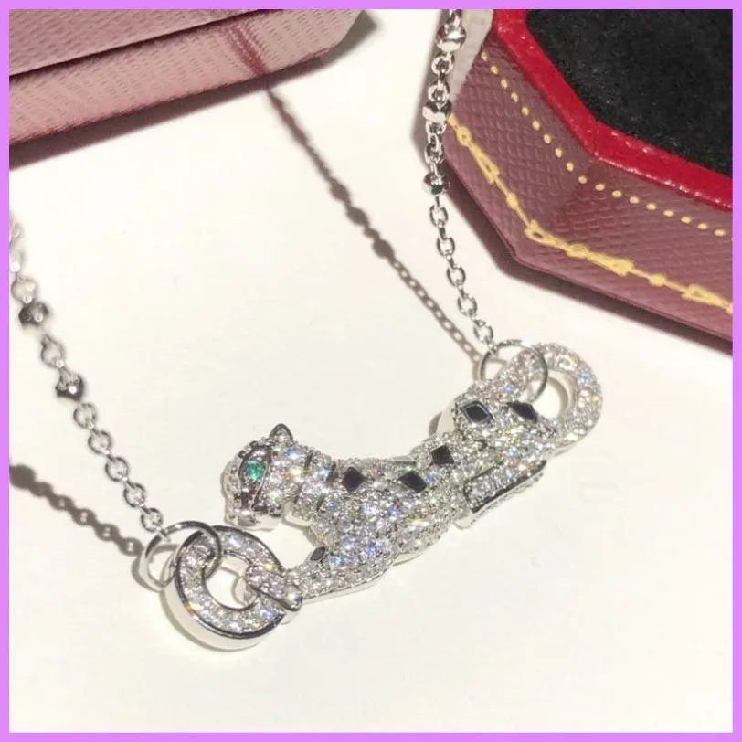 Collier animal pendentif femmes colliers de créateurs de luxe bijoux de mode de rue léopard diamants de haute qualité en or 18 carats D2110195F2128