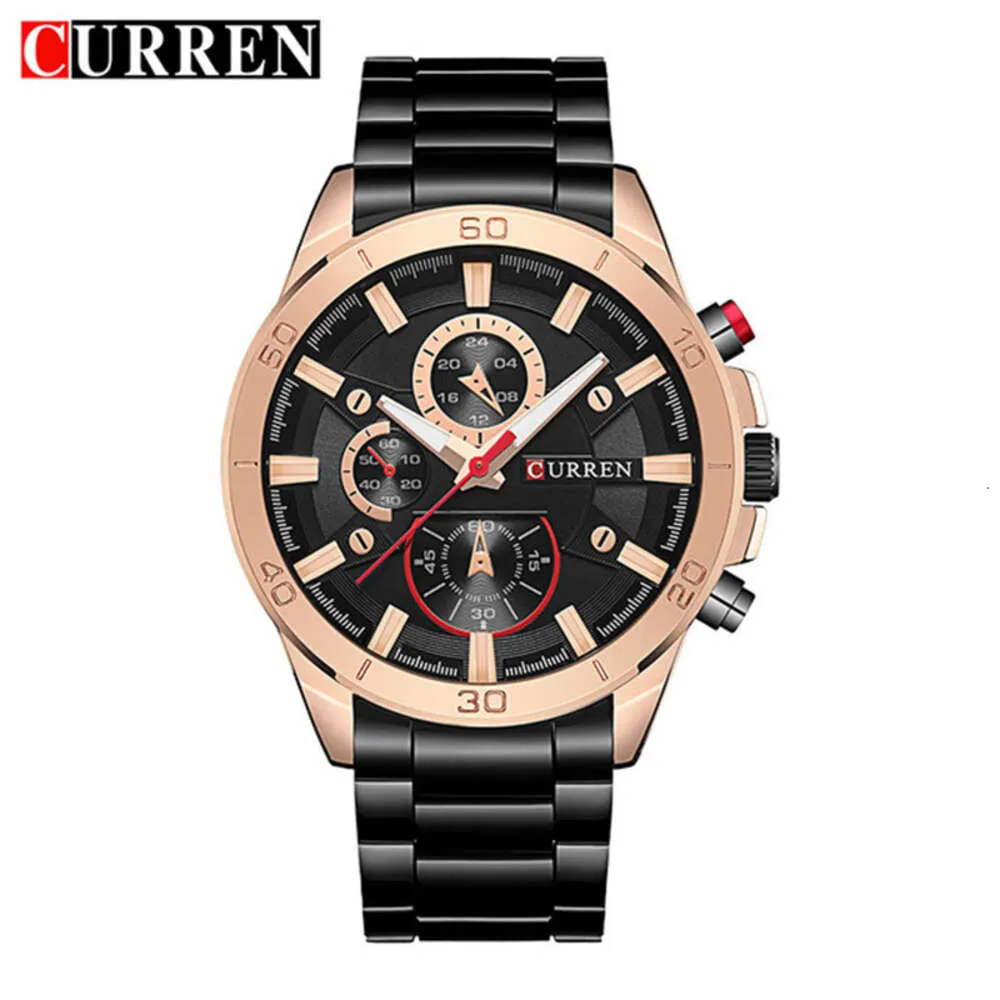 CURREN Karien 8275 Business Quartz Steel Band Casual Trois Yeux Montre Créative Édition Homme