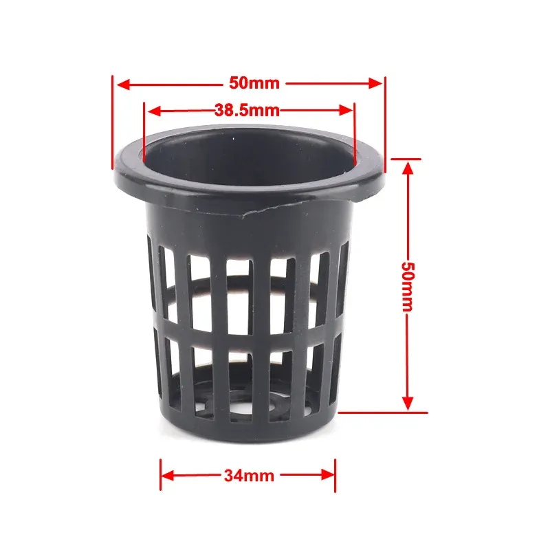 トレイ100pcs 38mm Aquaponics Hydroponics Net Pot Mesh Basket Planting Cup Hydroponic NFT 2カラーオプション