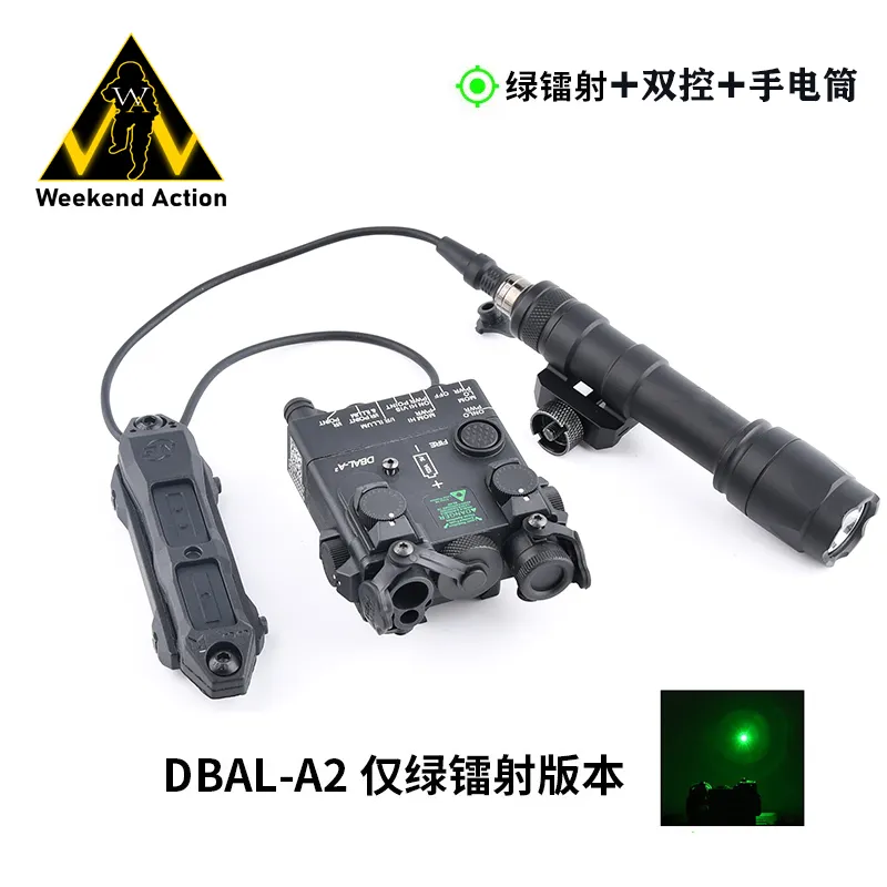 Indicador tático de laser dbal-a2 m300a/m600c lanterna de controle duplo mouse cauda de mouse verde laser verde conjunto