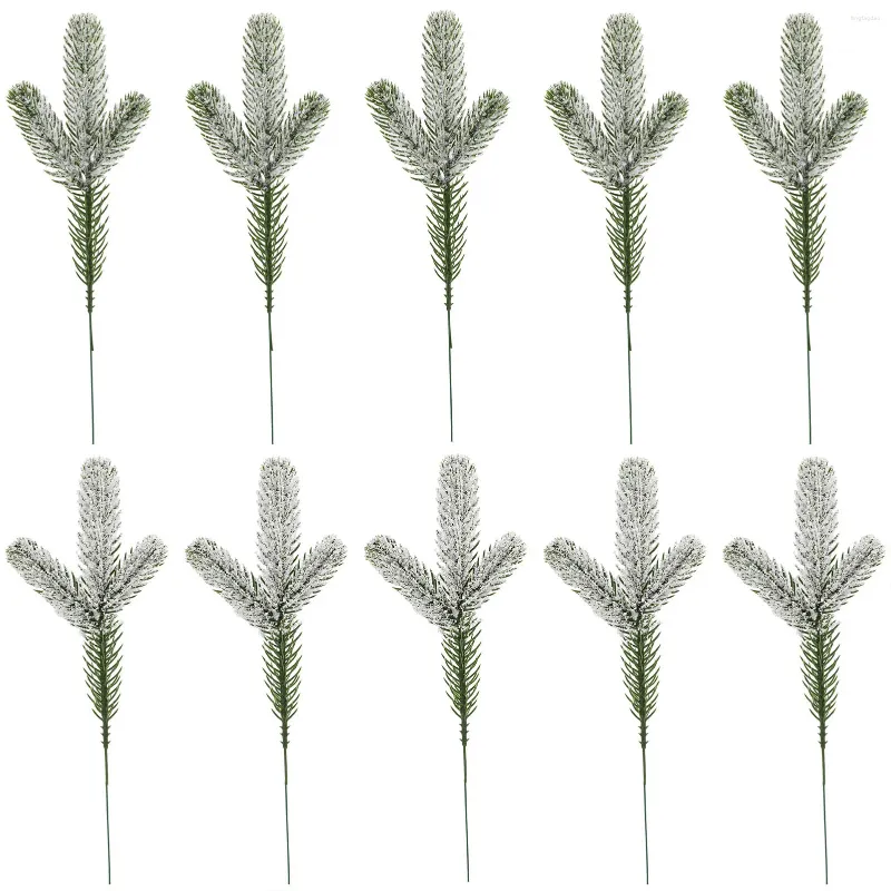 Fiori decorativi 24pcs Aghi di pino artificiale Branch Atmosfera calda Plastica per preparare ghirlanda natalizia fai -da -te