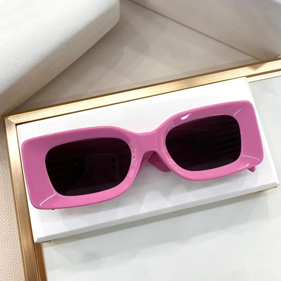 Occhiali da sole rettangolari rosa grigio per donna Y2K Summer Sunnies Lunettes de Soleil Occhiali Occhiali da sole UV400 Eyewear