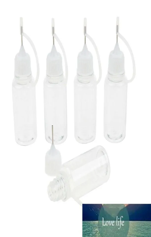 Bouteilles de colle à pointe d'aiguille transparente en plastique de 10ml, flacons compte-gouttes vides, flacons applicateurs de pointe de précision pour Glue2932912, 5 pièces