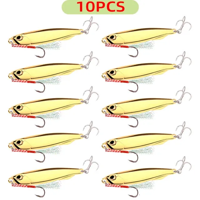 Metal Cast Jig Spoon Lures Set 10/60G, 40G/ 30G With Hook For Sea