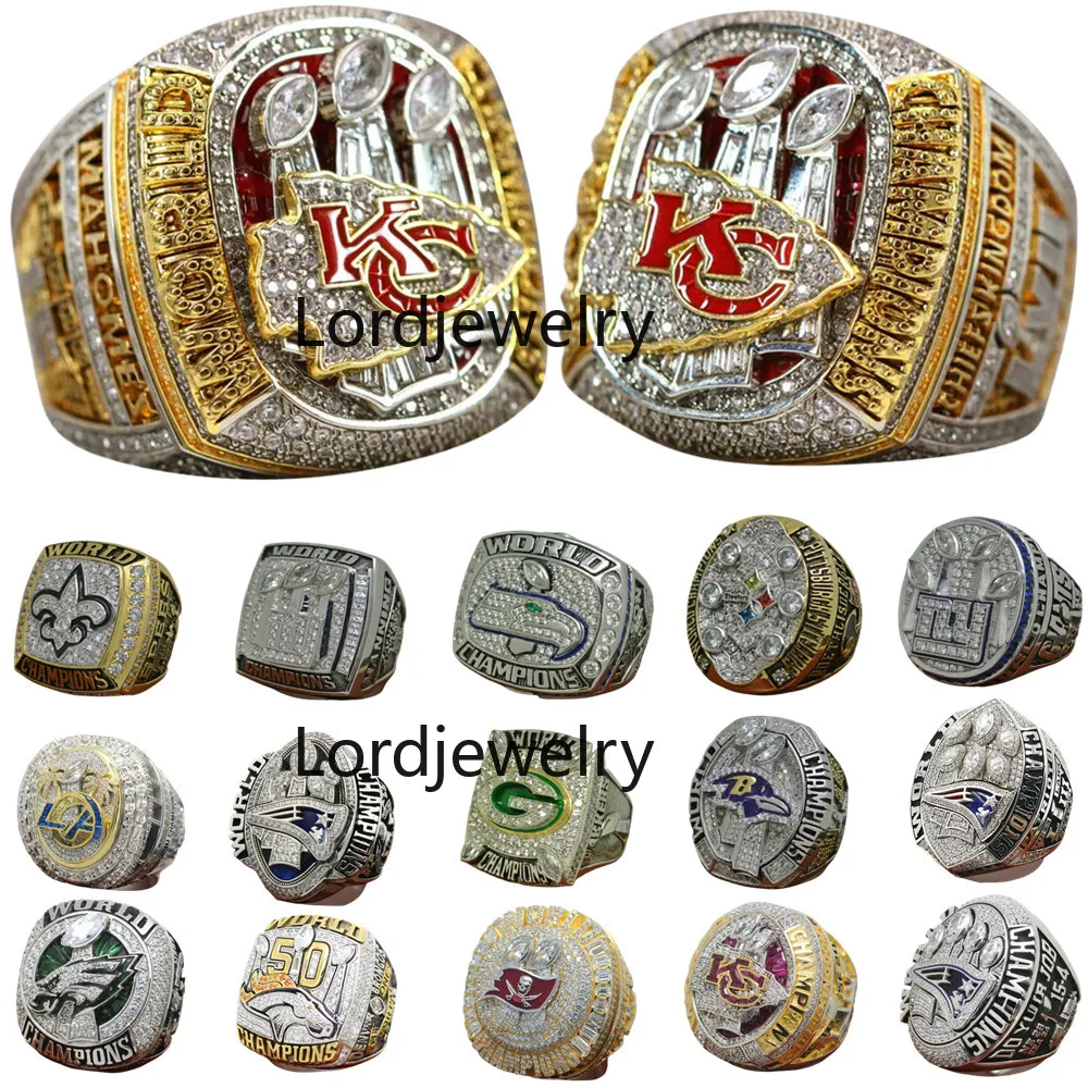 Luxe Super Bowl LVII Championnat Bague Ensemble Designer 14K Or KC Champions Anneaux Pour Hommes Femmes Diamant Étoile Bijoux