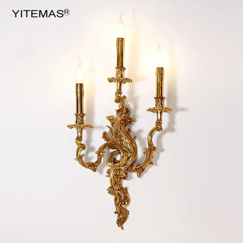 Lampa ścienna miedziana luksusowe złote kinkiety dla kościelnego lobby el lobby szlachetne unikalne oprawy oświetleniowe
