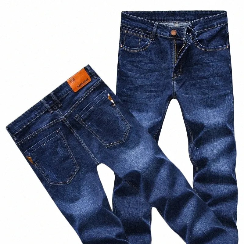 Весенняя брендовая одежда Fi, тонкие мужские осенние повседневные джинсы 2023, мужские джинсовые брюки больших размеров, мешковатые эластичные джинсы m9H5 #