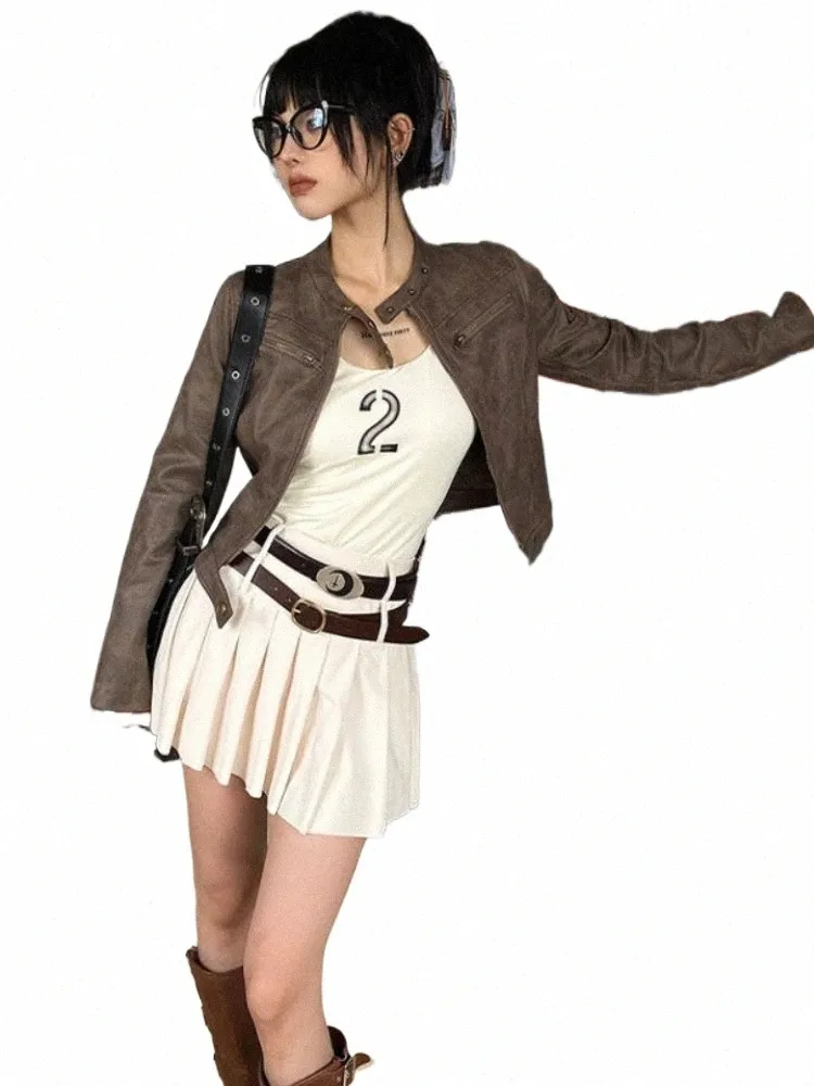 DHgate.com:Womens Y2K 90s Vintage Leather Jackets, Punk DHgate.com:Womens Y2K 90s Vintage Leather Jackets, Punk