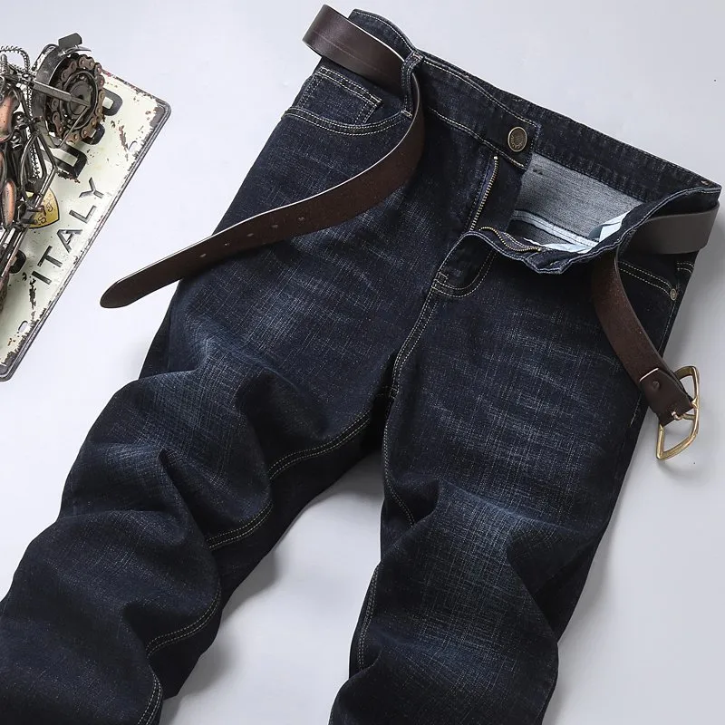 Jeans da uomo e da donna di marca, dritti, elastici, in cotone, da uomo, stile casual classico, pantaloni in denim, taglie grandi, 28-40_voghion.com