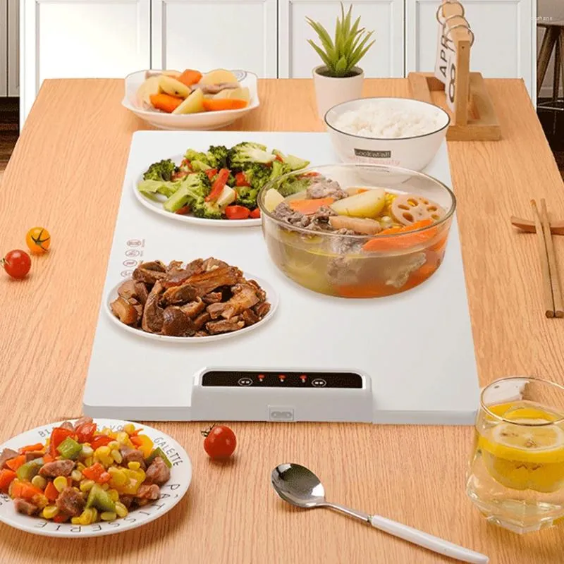 Tafelmatten elektrische opwarmbak met verstelbare temperatuur vouwplacemat siliconen snel verwarming voor feesten familiebijeenkomsten