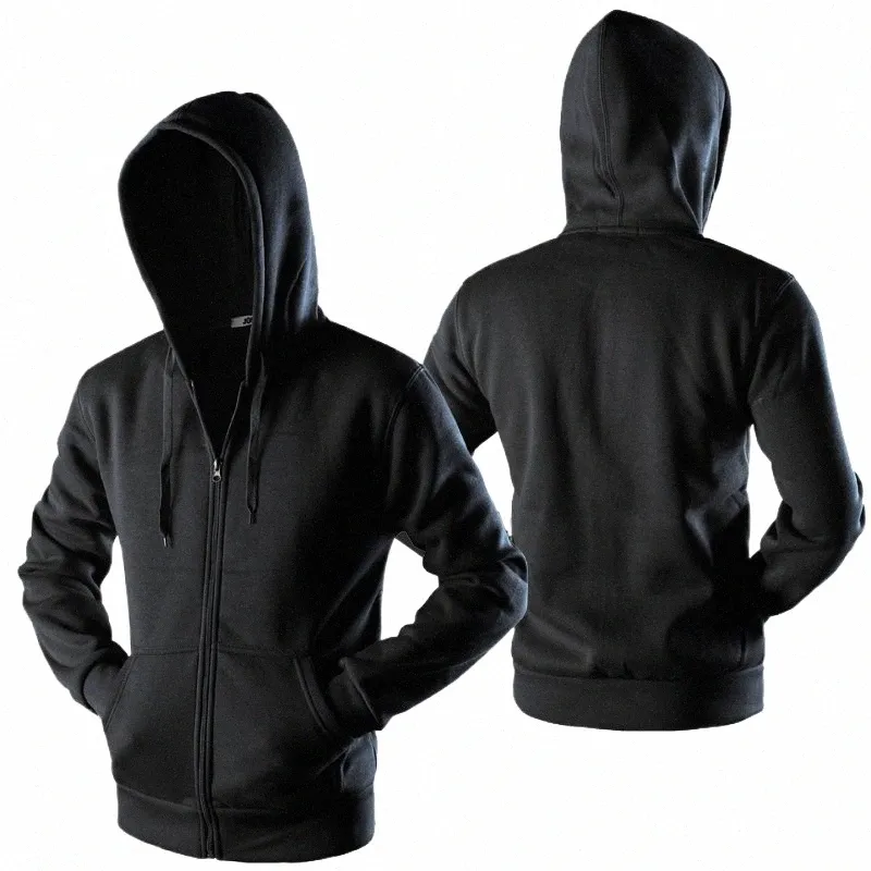 new 2020 Plain Mens Zip Up Hoody Jacket Sweatshirt Hooded Zipper male Top Outerwear Black Gray Boutique men Free ship 91fc#