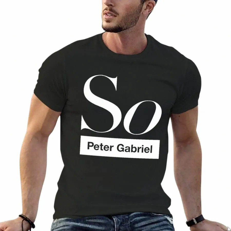 nuovo Peter Gabriel - So T-shirt camicie grafiche tees T-shirt corta t-shirt semplice magliette nere magliette divertenti da uomo w1XR #