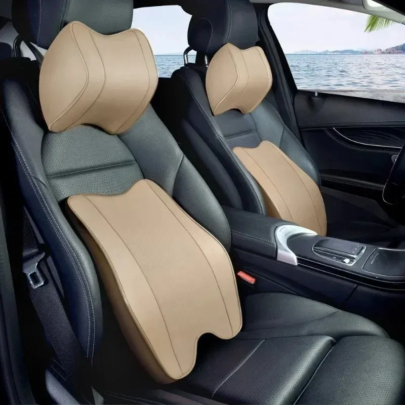 2024 2/1 PIÈCES Oreiller De Voiture Appui-Tête Cou Repose-Tête Coussin De Voiture Respirant Mousse À Mémoire Rebond Garde Voiture Oreiller Lombaire Universel