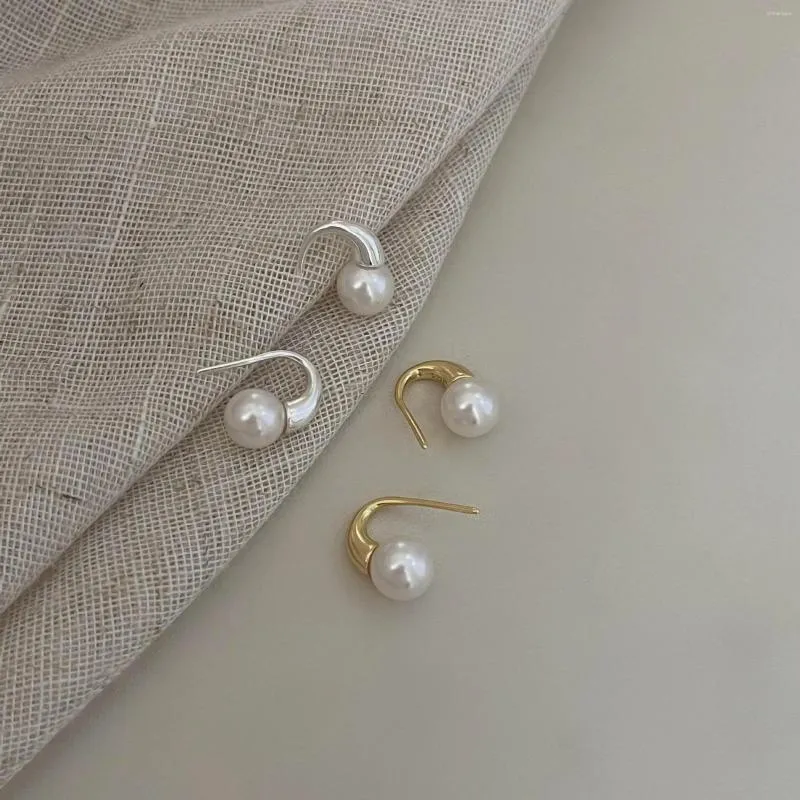 Orecchini a bottone SHANICE S925 Argento sterling Borchie di perle per le donne Eardrop Cerchi minimalisti Gioielli di moda da sposa Goccia