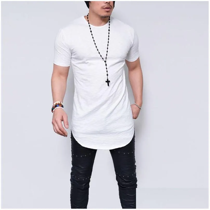 Men'S T-Shirts Style Men New Round Collar Short Sleeve T Shirt In The Long Europe And United States Shirts Drop Delivery Apparel Cloth Dhpnl