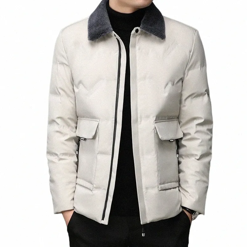 nice Down Coats Men White Duck Down Jacket Winter Warm Jacket Busin Casual Mens Clothing Solid Color Down Coats Men Jacket j8RK#