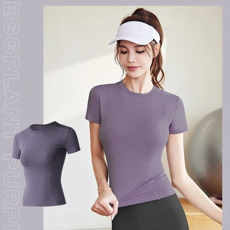 Spring and Autumn Thin Sports Tight Short sleeved Women's Yoga Top Women's Running and Fitness T-shirt Hot Sell