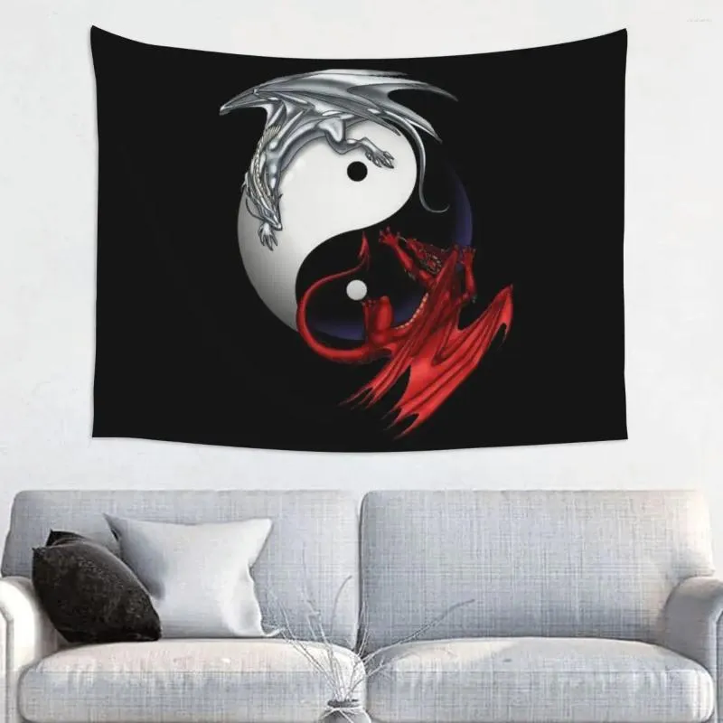 Tapestries Yin Yang Dragons Hippie Tapestry For Bedroom Decoration Home Decor