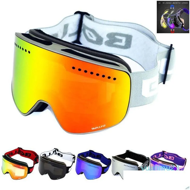 Maschere da sci con lenti magnetiche polarizzate a doppio strato Sci Anti-Fog Uv400 Snowboard Uomo Donna Occhiali Occhiali Drop Delivery Sport O Otemf