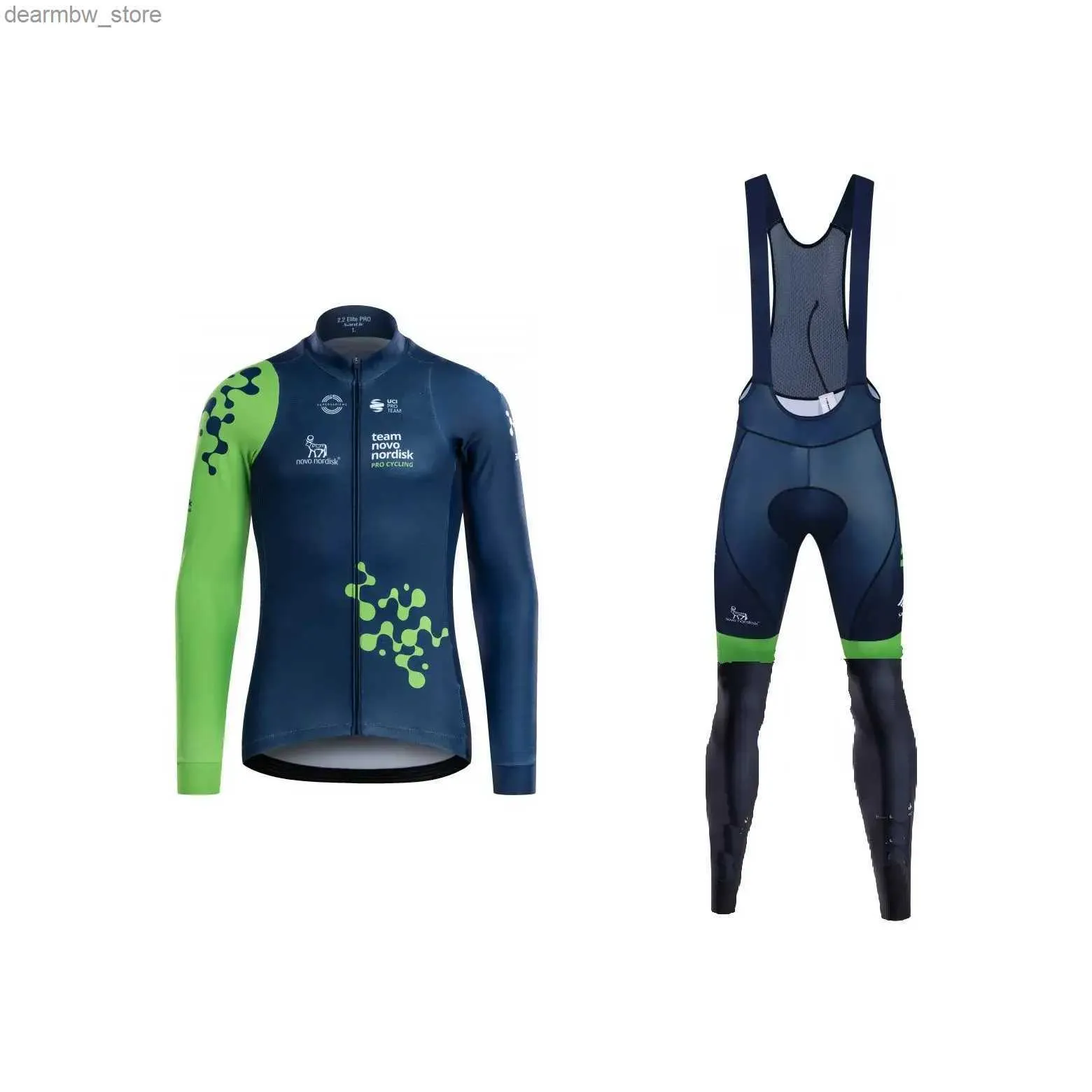 جاكيتات ركوب الدراجات في صيف عام 2024 فريق Novo Nordisk Cycling Jersey الأكمام الطويلة ركوب الدراجات القميص Bib Pad Ropa ciclismo24328